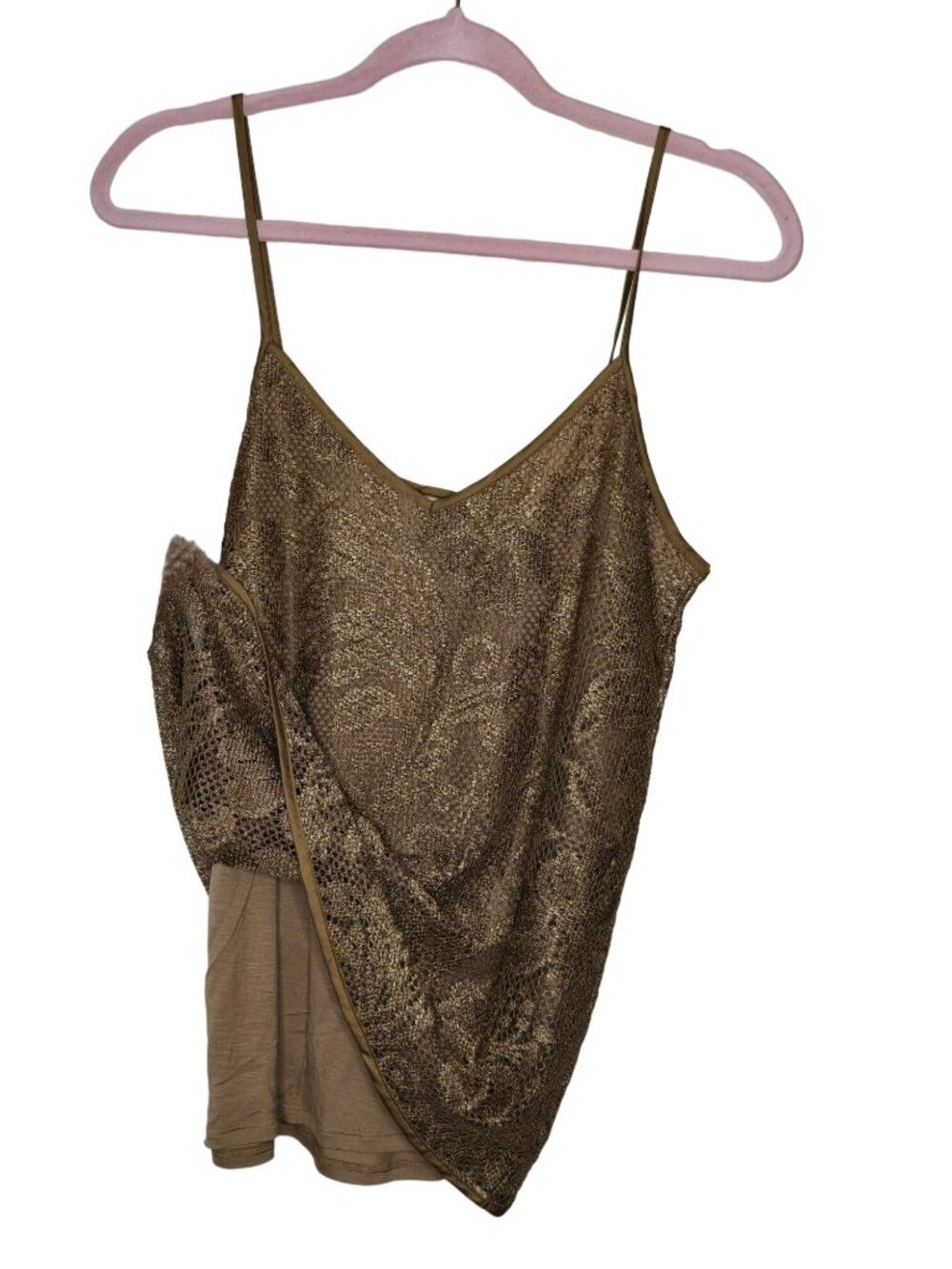 Banana Republic Heritage Gold Lace Cami Tank Top Medium Lined - Picture 3 of 6